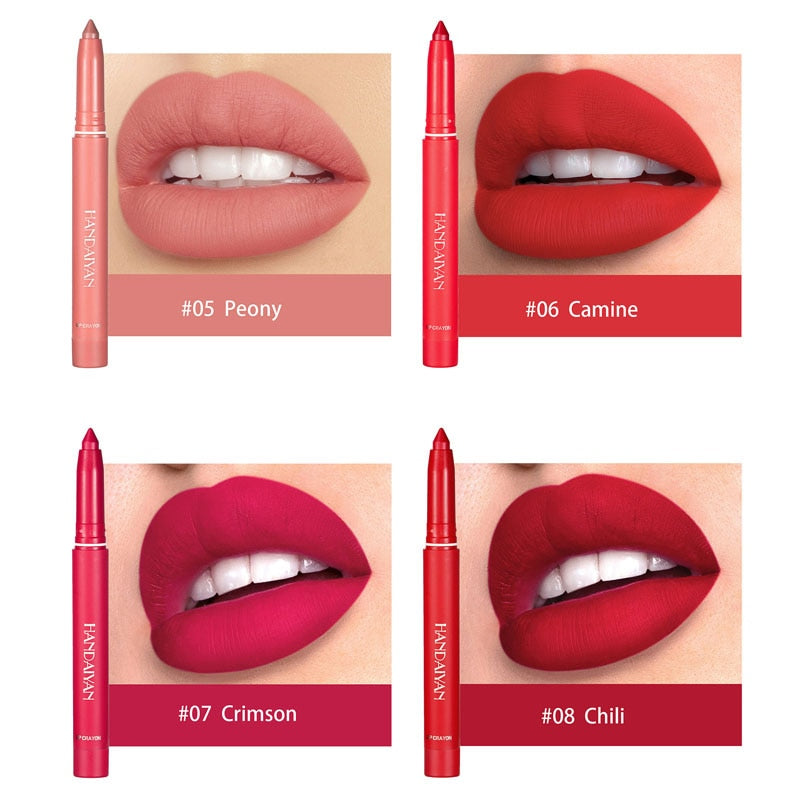 12 Color Rotating Sharpenable Matte Lipstick Pencils